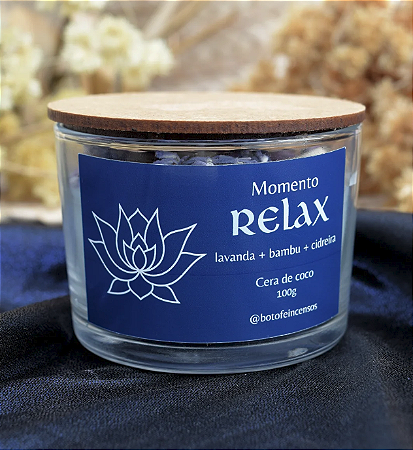 Vela Aromatica Momento Relax - Lavanda Bambu e Cidreira