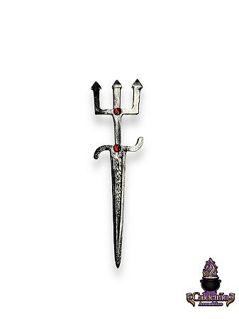 Punhal Garfo de Exu Aco Latao 20cm