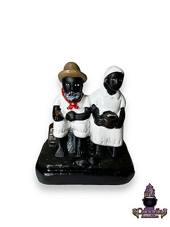 Casal De Preto Velho Gesso 10Cm