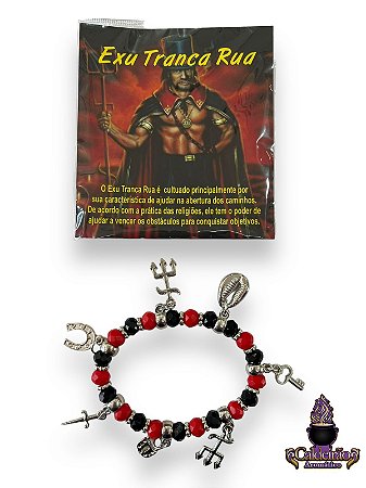 Pulseira Orixas Com Oracao Exu Tranca Ruas