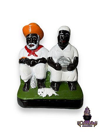 Casal De Pretos Velhos 20Cm