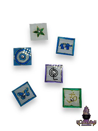 Incensario De Vidro Quadrado Decorado Mini