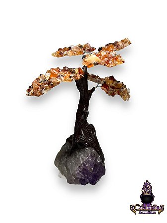 Arvore Bonsai Cristais 15Cm Agata Fogo