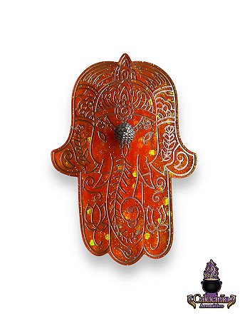 Incensario em Resina Mao Hamsa Mod 3