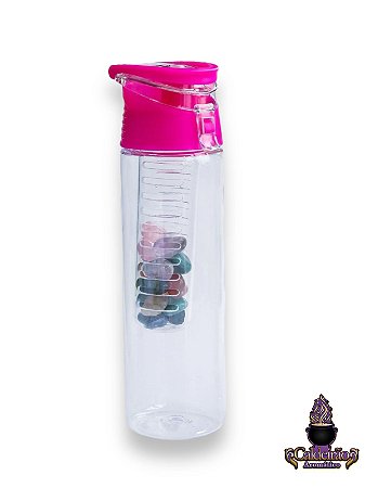 Garrafa Elixir 7 Chakras C/ Infusor Rosa