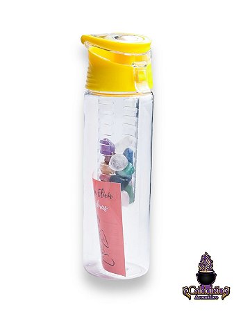 Garrafa Elixir 7 Chakras C/ Infusor Amarela