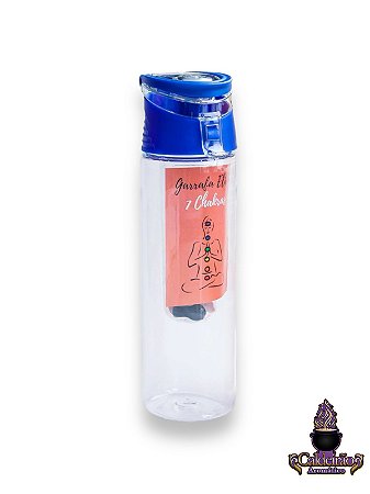 Garrafa Elixir 7 Chakras C/ Infusor Azul