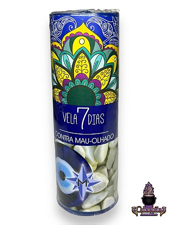 Vela 7 Dias Azul 250g - Contra Mau Olhado
