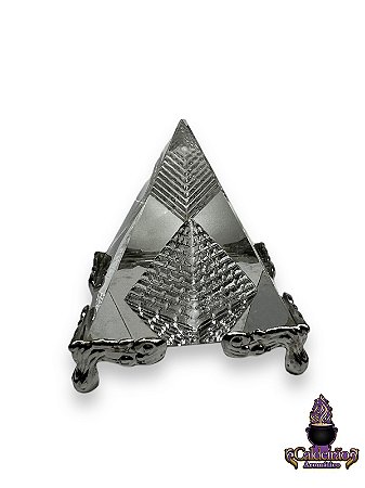 Piramide Vidro Prata Pequena 05cm