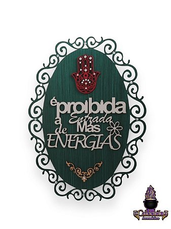 Placa Proibida Mas Energias MDF