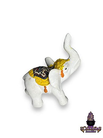 Elefante Branco 14Cm Em Gesso