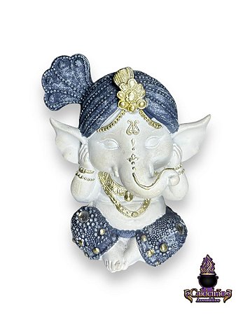 Ganesh Baby Pintura Branca Detalhe Strass 12Cm
