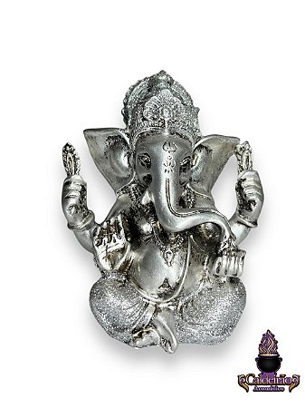 Ganesh Prata Com Glitter Peq