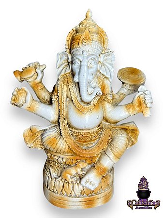 Ganesh Sentado 12Cm Em Resina