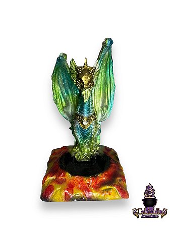 Incensario Cascata Dragao Sentado 20Cm