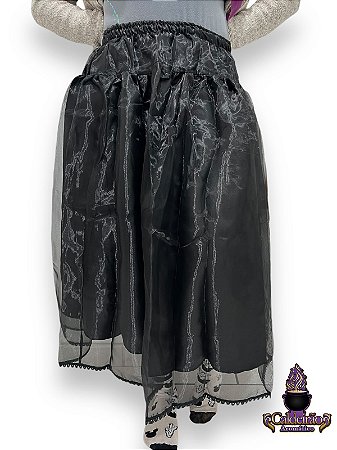 LANCAMENTO Saia Organza Cristal Preta Tam Único