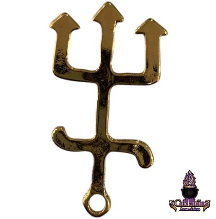 Miniatura Garfo de Exu Dourado 04cm