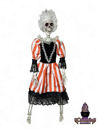 Halloween Ornamento Caveira Elegante 40Cm
