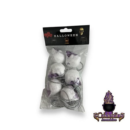 Halloween Colar Com 6 Caveiras 40cm