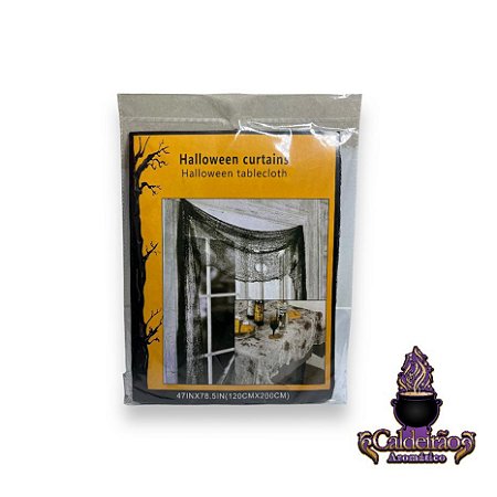 Halloween Cortina Teia Preta 120x200Cm