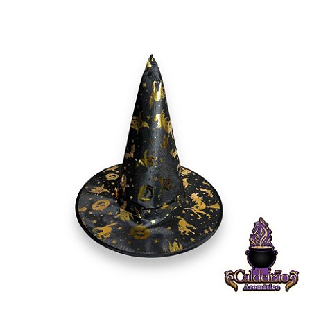 Halloween Chapeu de Bruxa Preto Com Desenho