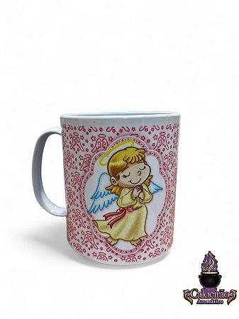 Lancamento Caneca Plastica Santo Anjo Rosa