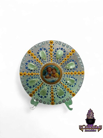 Lancamento Mandala Anjinho Acrilico com suporte 12cm