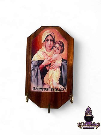 Lancamento Chaveiro Mae Rainha em Madeira 14x08cm