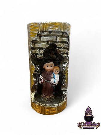 Lancamento Vela Artesanal Decorativa Santo Antonio 17cm Altura x 08cm Diametro