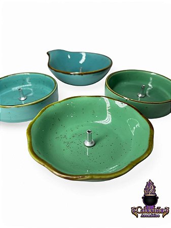 Incensario Porcelana Verde Importado Un