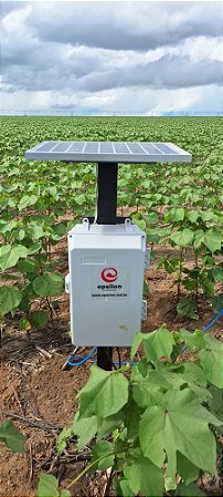 Estação de monitoramento remoto com 4 (quatro) sensores de umidade, salinidade e temperatura do solo