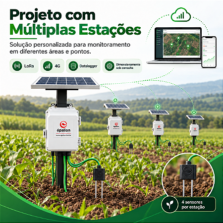 Projeto com Múltiplas Estações de Monitoramento de Solo IoT