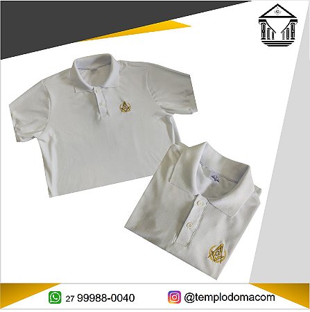 Camisa Polo Branca com Logo Maçonaria