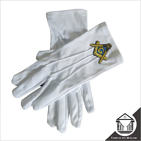 Luva Branca Luxo com Logo Bordado