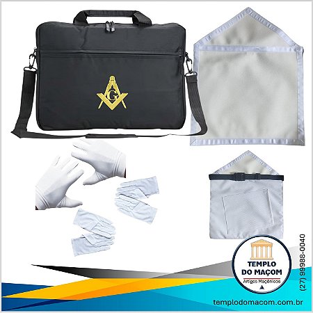 Kit Aprendiz Maçom (Bolsa + Avental + Luvas Brancas)