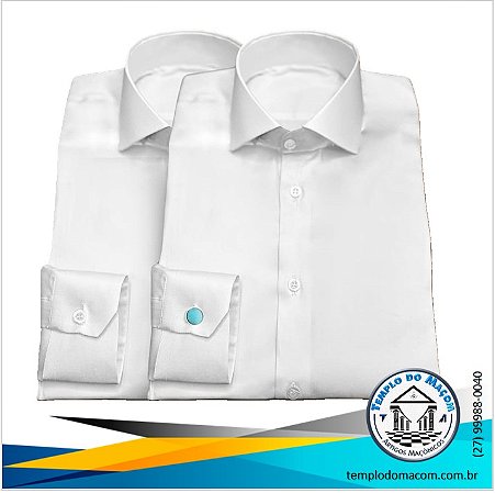 Camisa Social em Algodão e Poliéster - Cor Branca