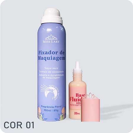 Kit Fixador de Maquiagem + Base Fluída Vegana