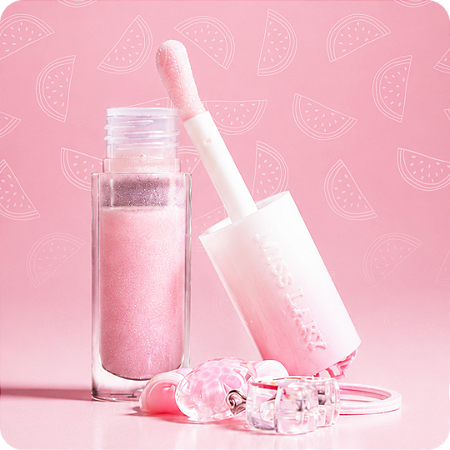 Lip Gloss Labial de Frutas Melancia Miss Lary com Brilho Luminoso e Aroma Refrescante