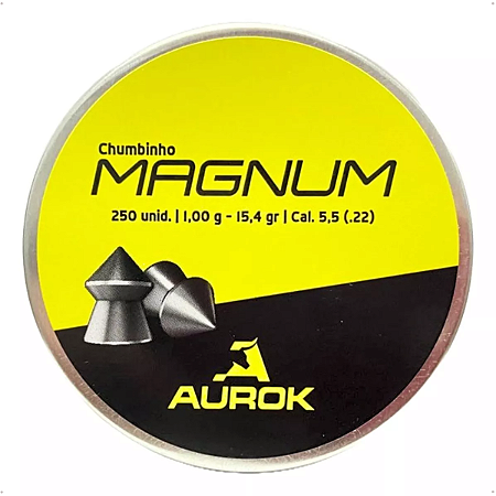 Chumbinho Aurok Magnum 5.5mm Penetração 250un