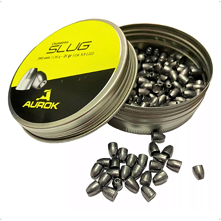 Chumbinho Aurok Slug 5.5mm 1,36g 21gr Alta Performance 250un
