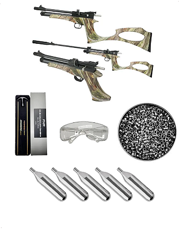 Kit Carabina Pressão Artemis Cp2 Camo Pistola Co2 5,5mm