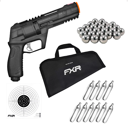 Kit Revolver Pressão Co2 Defender Cp300 .50 Artemis 6 Tiros