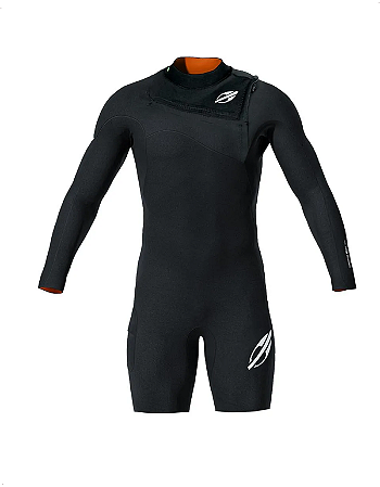 Short John Manga Longa Chestzip 1mm Masculino Flexxxa Pro Surf Mormaii