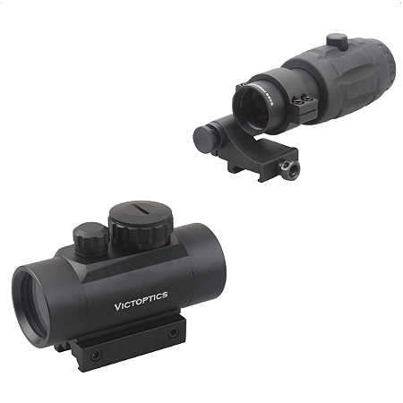 Red Dot 1x35 Trilho 11mm E 22mm + Lupa Magnifier Vector 3x26