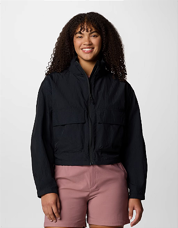 Columbia Jaqueta Feminina Paracutie Cropped Cargo Preta