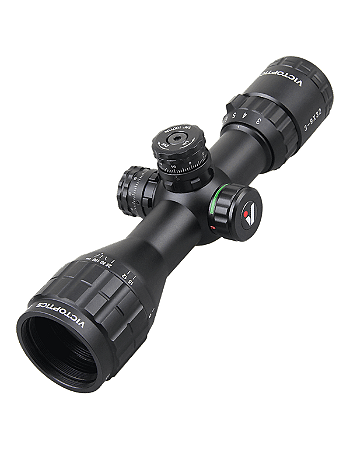 Luneta Victoptics Vector Compacta C3 3-9x32 Sfp Paralax 22mm Iluminada Foco 3 Jardas para Carabina de Pressão, PCP e .22