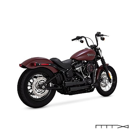 Escapamento Vance & Hines Mini Grenades - Preto - Softail 2018 - 2024 - Fat Bob - Low Rider