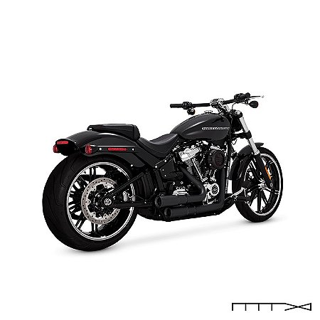 Escapamento Vance & Hines Mini Grenades - Preto - Softail 2018 - 2023 - Fat Boy - Breakout