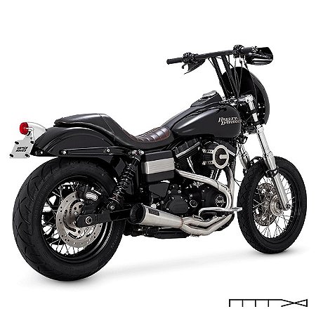 Escapamento Vance & Hines Upsweep 2 into 1 - Stainless - Dyna 1991 - 2017