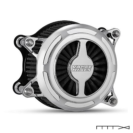 Filtro de Ar Vance & Hines Modelo VO2 Blade - Cromado - Motor M8 Softail / Touring 2017 a 2024 (70095/70097)